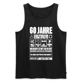 60. Geburtstag Männer Frauen Lustig 60 Jahre - Männer Premium Bio Tank Top - Schwarz - Vorne - Michal (187cm)