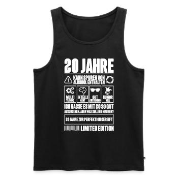 20. Geburtstag Männer Frauen Lustig 20 Jahre - Männer Premium Bio Tank Top - Schwarz - Vorne - Michal (187cm)
