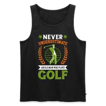 Golf Golfen Golfspieler Golfspieler Golfschläger - Männer Premium Bio Tank Top - Schwarz - Vorne - AI Model Male 178 light (178cm)