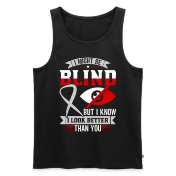 Blindheitsbewusstsein Gesetzlich Blind - Männer Premium Bio Tank Top - Schwarz - Vorne - AI Model Male 178 light (178cm)