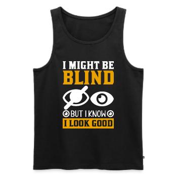 Blindness consciousness Blind by law - Men's Premium Organic Tank Top - black - Front - AI Model Male 178 light (178cm)