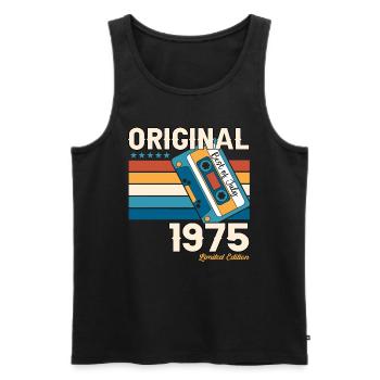 48th Birthday Man July Vintage 1975 Cassette - Men's Premium Organic Tank Top - black - Front - Michal (187cm)