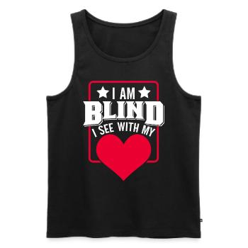 Blind Blindness Awareness Visual Impairment - Men's Premium Organic Tank Top - black - Front - AI Model Male 178 light (178cm)