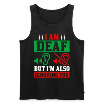 Deaf Deafness Hearing loss Hearing loss - Men's Premium Organic Tank Top - black - Front - AI Model Male 178 light (178cm)