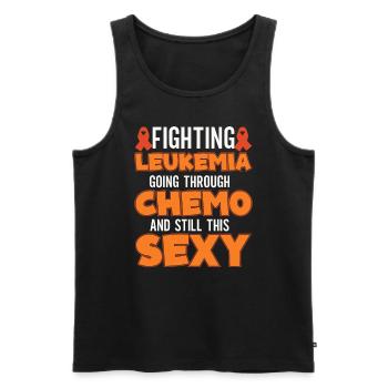 Leukemia Awareness Month Leukemia Survivor - Men's Premium Organic Tank Top - black - Front - Michal (187cm)