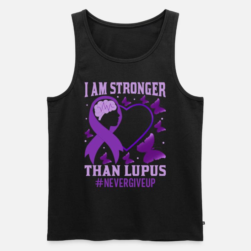 Lupus Bewusstseins Monat - Männer Premium Bio Tank Top - Schwarz