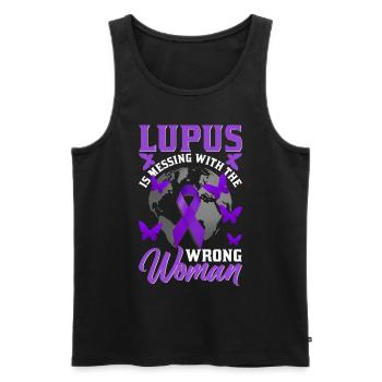Lupus Bewusstseins Monat - Männer Premium Bio Tank Top - Schwarz - Vorne - AI Model Male 178 light (178cm)