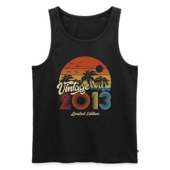 2013 Birthday born in 2013 Retro Vintage - Men's Premium Organic Tank Top - black - Front - AI Model Male 178 light (178cm)