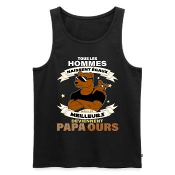 Mon Papa Ours A Du Style - Débardeur bio Premium Homme - noir - Devant - Michal (187cm)