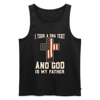 God Christ Christian Proverb - Men's Premium Organic Tank Top - black - Front - Michal (187cm)
