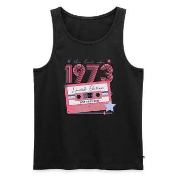 1973 Birthday born in 1973 Retro Vintage - Men's Premium Organic Tank Top - black - Front - Michal (187cm)