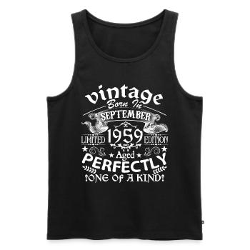 September 1959 | Geburtstag 1959 geboren im September - Männer Premium Bio Tank Top - Schwarz - Vorne - Michal (187cm)