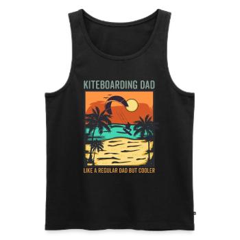 Kitesurf papa comme un papa ordinaire mais plus cool - Débardeur bio Premium Homme - noir - Devant - Michal (187cm)