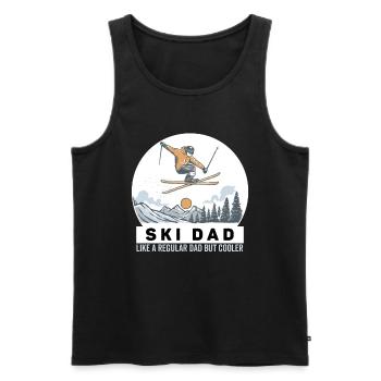 Ski papa comme un papa ordinaire mais plus cool drôle de ski - Débardeur bio Premium Homme - noir - Devant - AI Model Male 178 light (178cm)
