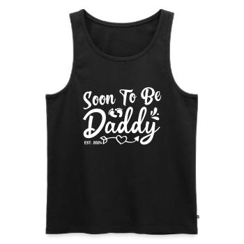 Bientôt papa 2024, papa en devenir, nouveau papa - Débardeur bio Premium Homme - noir - Devant - AI Model Male 178 light (178cm)