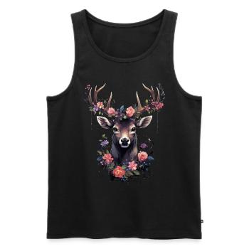 Remplacement dirndl cerf bois cerf cerf - Débardeur bio Premium Homme - noir - Devant - Michal (187cm)