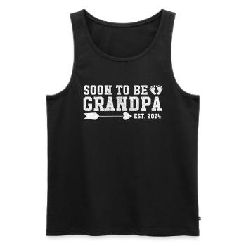 Bald Opa Est 2024 / Zum Opa befördert - Männer Premium Bio Tank Top - Schwarz - Vorne - AI Model Male 178 light (178cm)