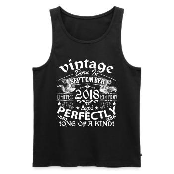 September 2018 | Geburtstag 2018 geboren im September - Männer Premium Bio Tank Top - Schwarz - Vorne - Michal (187cm)