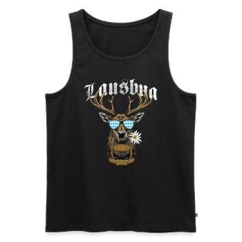 Lausbua T-shirt Chemise traditionnelle homme Chemise traditionnelle - Débardeur bio Premium Homme - noir - Devant - Michal (187cm)