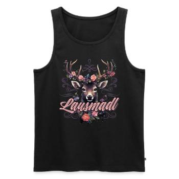 Lausmadl Mädchen Damen Trachtenshirt Kind Madl - Männer Premium Bio Tank Top - Schwarz - Vorne - Michal (187cm)