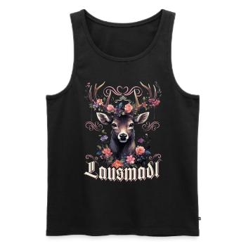 Lausmadl Mädchen Damen Trachtenshirt Kind Madl - Männer Premium Bio Tank Top - Schwarz - Vorne - AI Model Male 178 light (178cm)