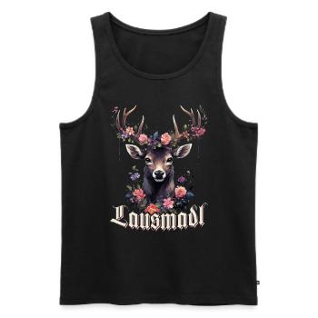 Lausmadl Mädchen Damen Trachtenshirt Kind Madl - Männer Premium Bio Tank Top - Schwarz - Vorne - Michal (187cm)