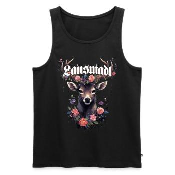 Lausmadl Mädchen Damen Trachtenshirt Kind Madl - Männer Premium Bio Tank Top - Schwarz - Vorne - AI Model Male 178 light (178cm)