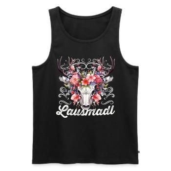 Lausmadl Mädchen Damen Trachtenshirt Kind Madl - Männer Premium Bio Tank Top - Schwarz - Vorne - Michal (187cm)
