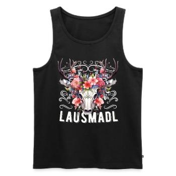 Lausmadl Mädchen Damen Trachtenshirt Kind Madl - Männer Premium Bio Tank Top - Schwarz - Vorne - AI Model Male 178 light (178cm)