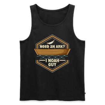 Arche Noah Christlicher Witz - Männer Premium Bio Tank Top - Schwarz - Vorne - AI Model Male 178 light (178cm)