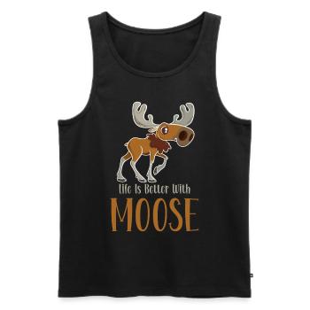 Life is better with moose! Funny moose saying - Men's Premium Organic Tank Top - black - Front - AI Model Male 178 light (178cm)