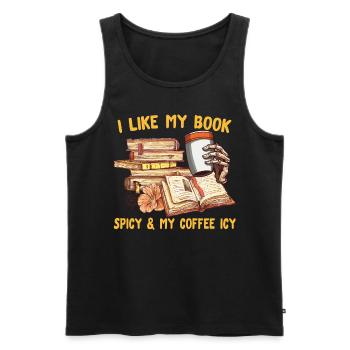 Book Lover Book Reader Coffee Lover - Débardeur bio Premium Homme - noir - Devant - Michal (187cm)