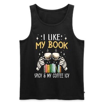 Book Lover Book Reader Coffee Lover - Débardeur bio Premium Homme - noir - Devant - Michal (187cm)