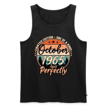 October 1965 anniversary 1965 legends October - Men's Premium Organic Tank Top - black - Front - Michal (187cm)