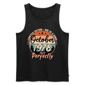 October 1978 anniversary 1978 legends October - Men's Premium Organic Tank Top - black - Front - AI Model Male 178 light (178cm)
