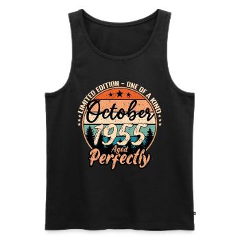 Oktober 1955 Jubiläum 1955 Legenden Oktober - Männer Premium Bio Tank Top - Schwarz - Vorne - Michal (187cm)