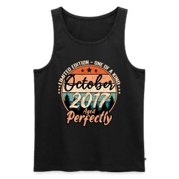 October 2017 anniversary 2017 legends October - Men's Premium Organic Tank Top - black - Front - AI Model Male 178 light (178cm)