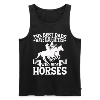 Horse Owner Rider Riding Horse Father - Men's Premium Organic Tank Top - black - Front - Michal (187cm)