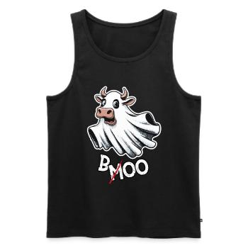 Spook-a-Moo: Die süßeste Kuh von Halloween - Männer Premium Bio Tank Top - Schwarz - Vorne - Michal (187cm)