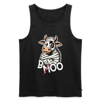 Spook-a-Moo: Die süßeste Kuh von Halloween - Männer Premium Bio Tank Top - Schwarz - Vorne - Michal (187cm)
