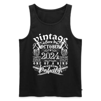 2024 October 2024 Birthday October 2024 - Men's Premium Organic Tank Top - black - Front - AI Model Male 178 light (178cm)