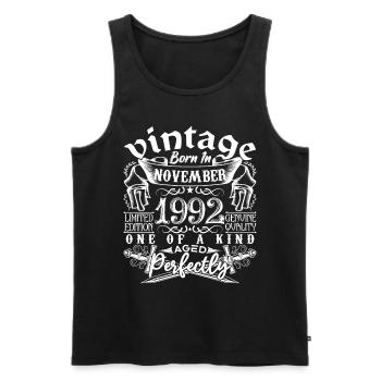 1992 November 1992 Anniversary November 1992 - Men's Premium Organic Tank Top - black - Front - Michal (187cm)