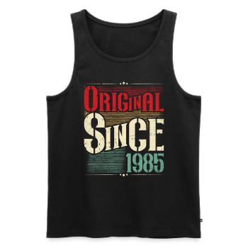 1985 Anniversaire Né En 1985 Rétro Vintage - Débardeur bio Premium Homme - noir - Devant - Michal (187cm)