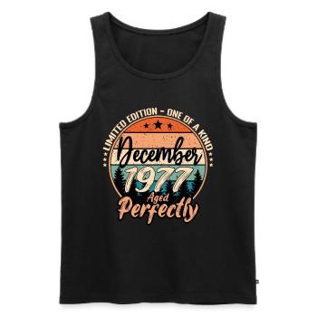 December 1977 Birthday 1977 Legends December - Men's Premium Organic Tank Top - black - Front - Michal (187cm)