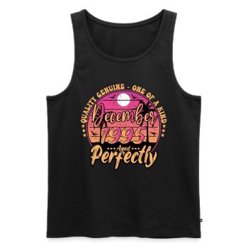 December 1995 Anniversary 1995 December 1995 - Men's Premium Organic Tank Top - black - Front - AI Model Male 178 light (178cm)