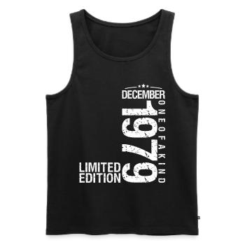 December 1979 December Anniversary December 1979 - Men's Premium Organic Tank Top - black - Front - Michal (187cm)