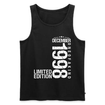 December 1998 December Anniversary December 1998 - Men's Premium Organic Tank Top - black - Front - Michal (187cm)