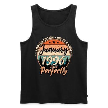 January 1996 birthday 1996 captions January - Men's Premium Organic Tank Top - black - Front - Michal (187cm)