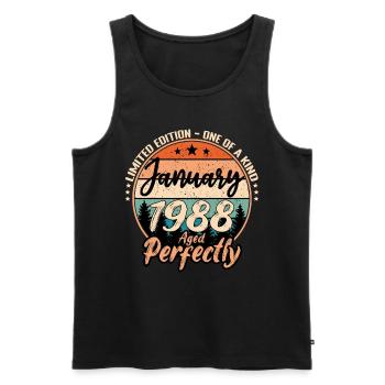 January 1988 Birthday 1988 Legends January - Men's Premium Organic Tank Top - black - Front - Michal (187cm)