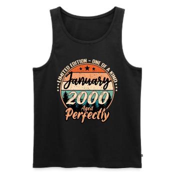 January 2000 anniversary 2000 legends January - Men's Premium Organic Tank Top - black - Front - Michal (187cm)